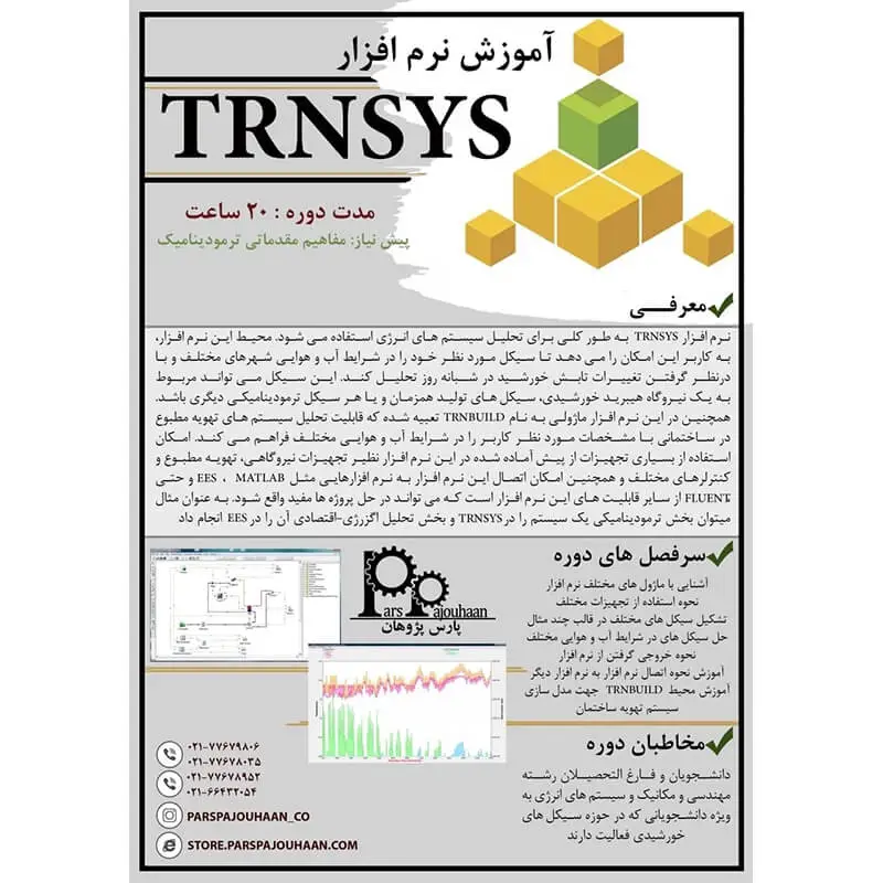 مشخصات دوره شبیه‌سازی انواع سیستم‌های انرژی و حرارتی